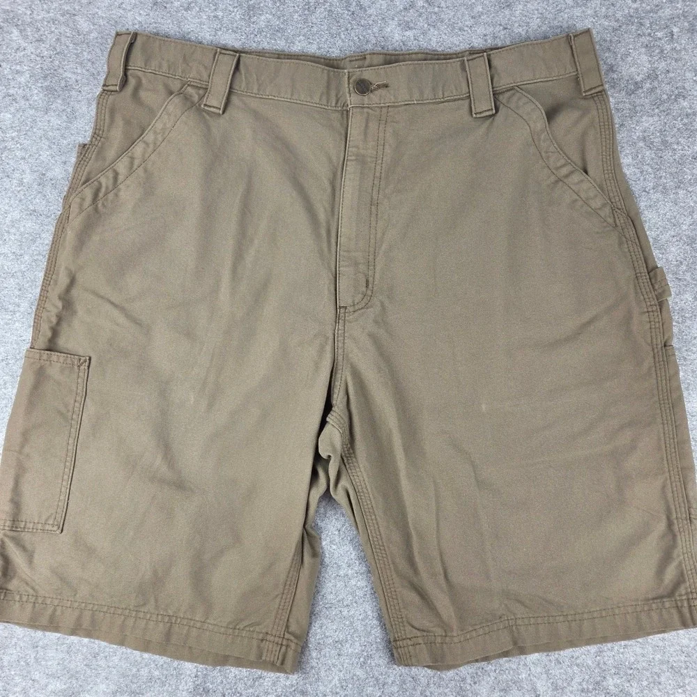 Carhartt Mens B147 LBR Canvas Carpenter Shorts Brown Original Fit 40